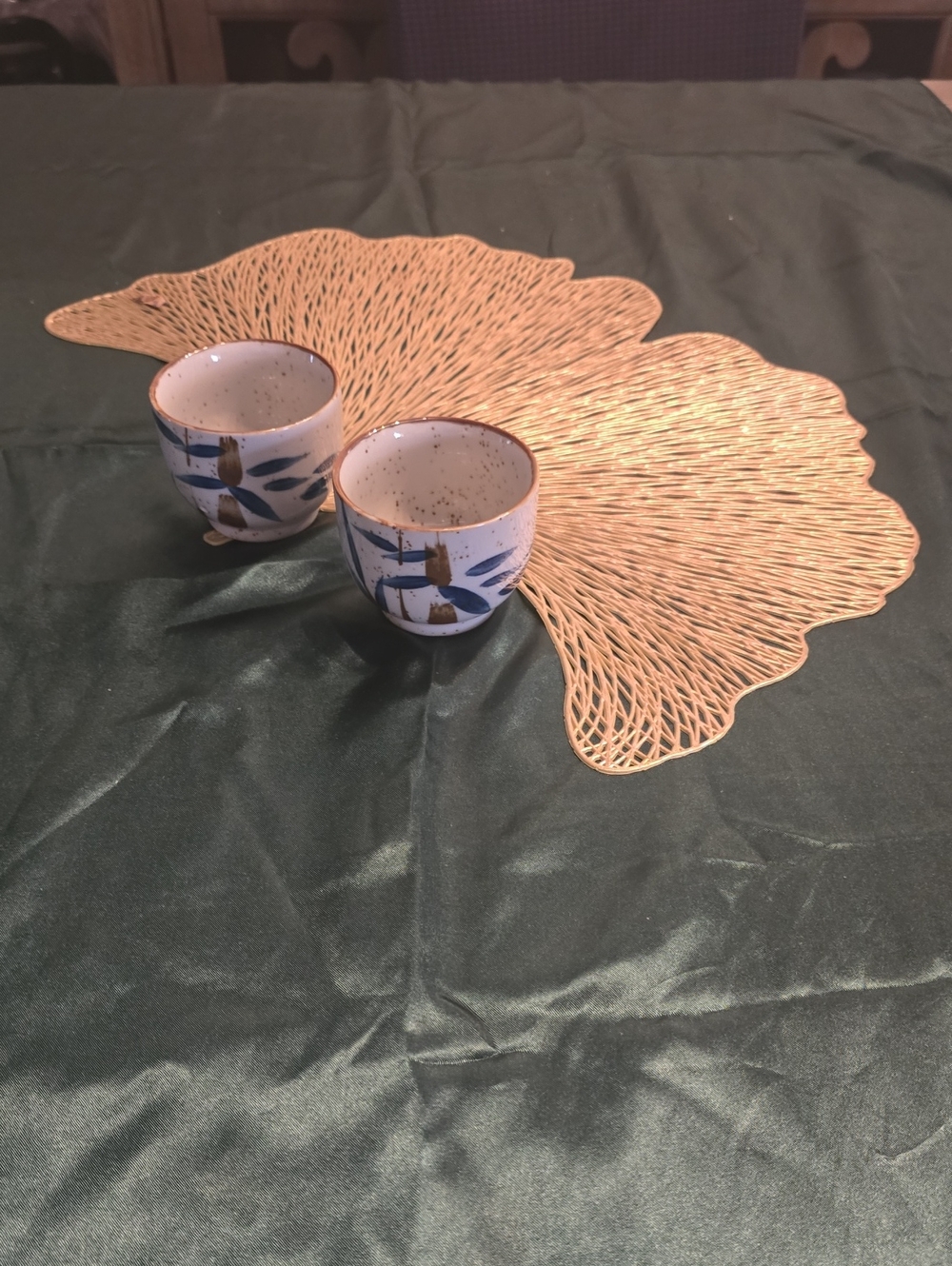 Hand-Painted Blue and White Ceramic Tea Cups - Home Art